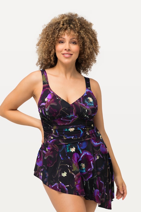 Badekleid, Blüten, Drapierung, Softcups, Zipfelsaum