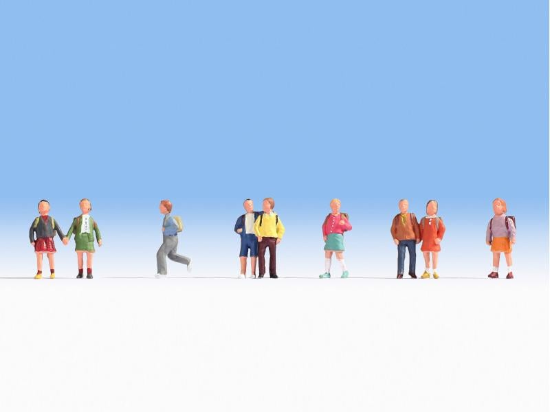 NOCH Figuren Kinder 9 Stück, H0 Kinder Figuren für H0 Modelleisenbahnen