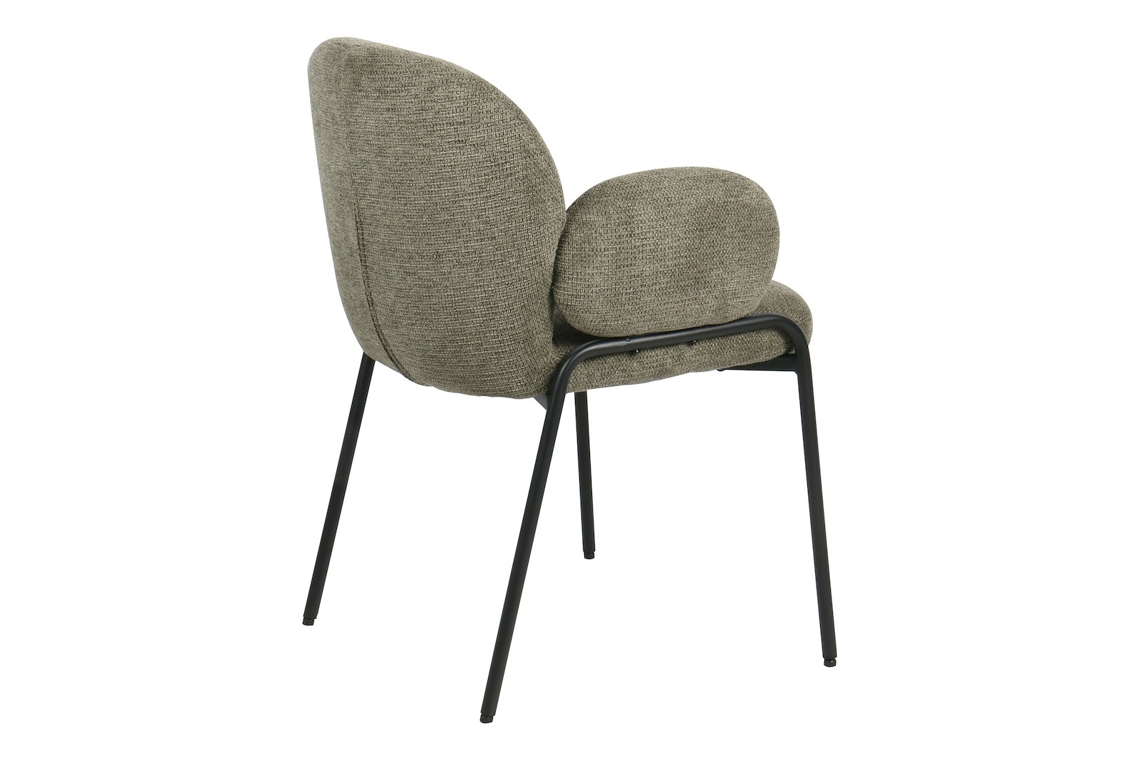 Bonnie spisestol med arm Tekstil Lord 74 Grønn med sortlakkert ramme