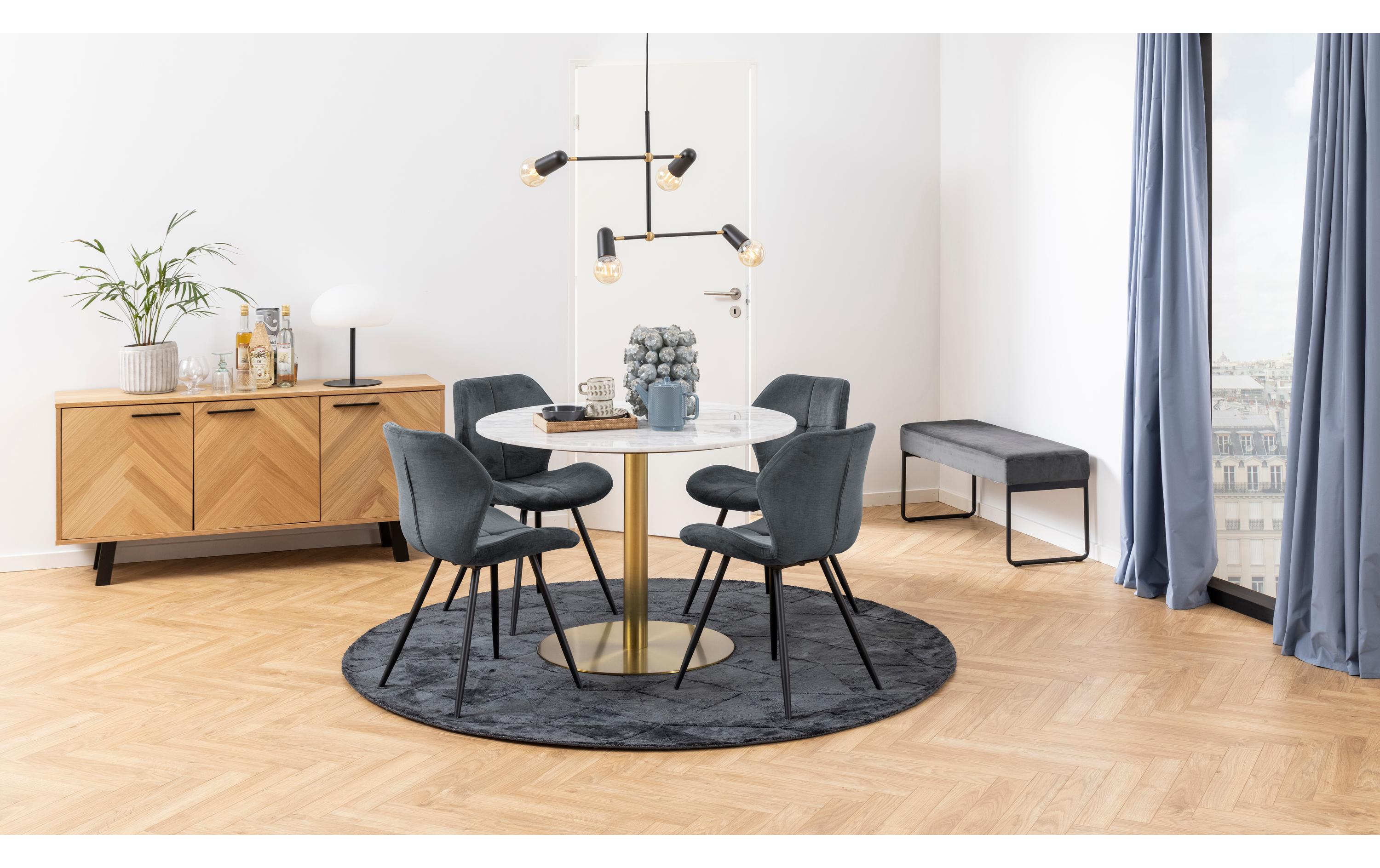 Stuhl Petri, 2 Stück, Anthrazit<br>Esszimmerstühle mit dekorativer Quadratsteppung