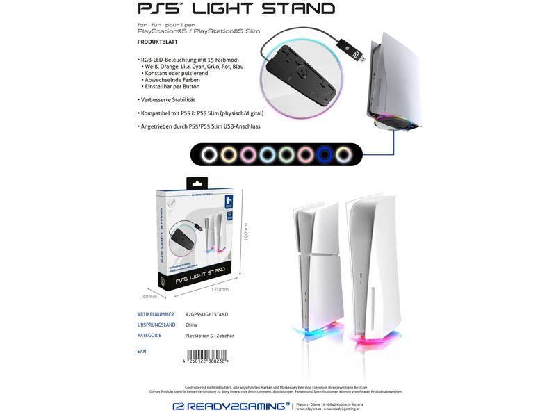 GAME Light Stand Weiss Light Stand für PS5