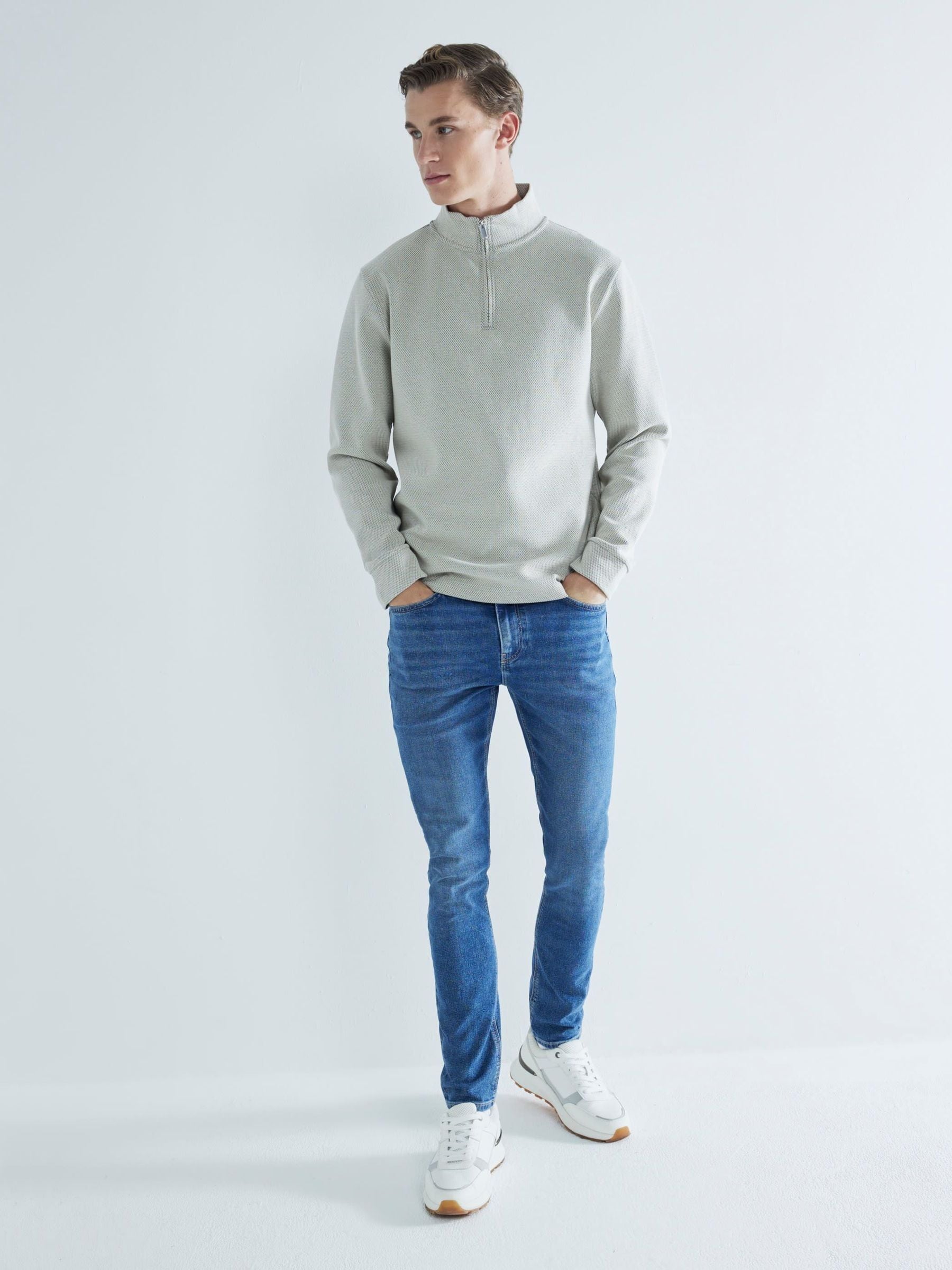 Lichtblauw - River Island - Skinny-fit stretch jeans