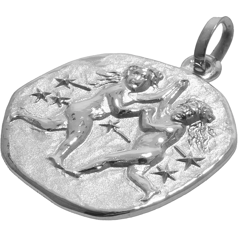 trendor Kinder Sternzeichen Zwilling Weißgold 333 Anhänger + Kette silver