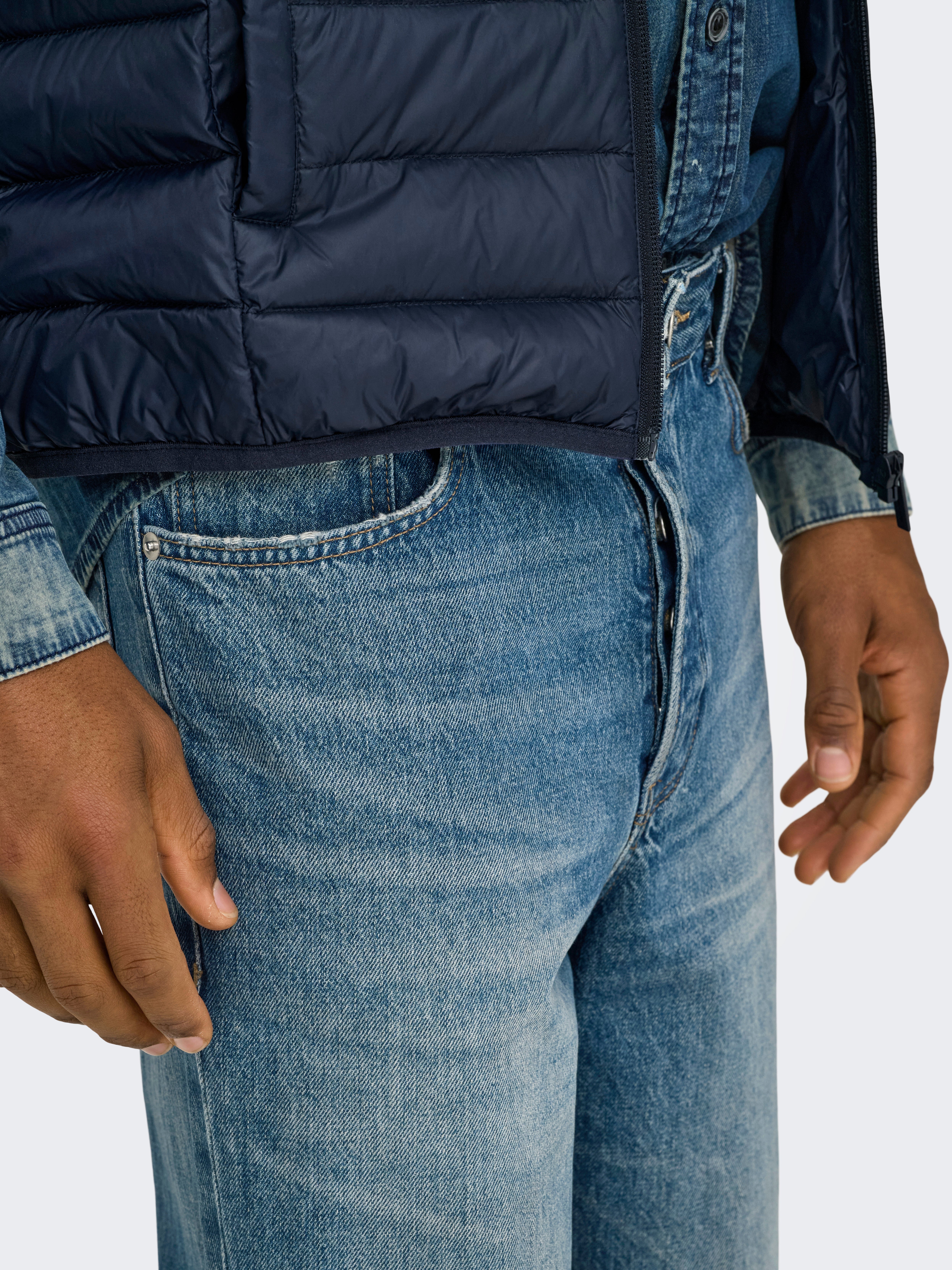 ONSEDGE Mittlere Taille Gerade geschnitten Jeans Medium Blue Denim