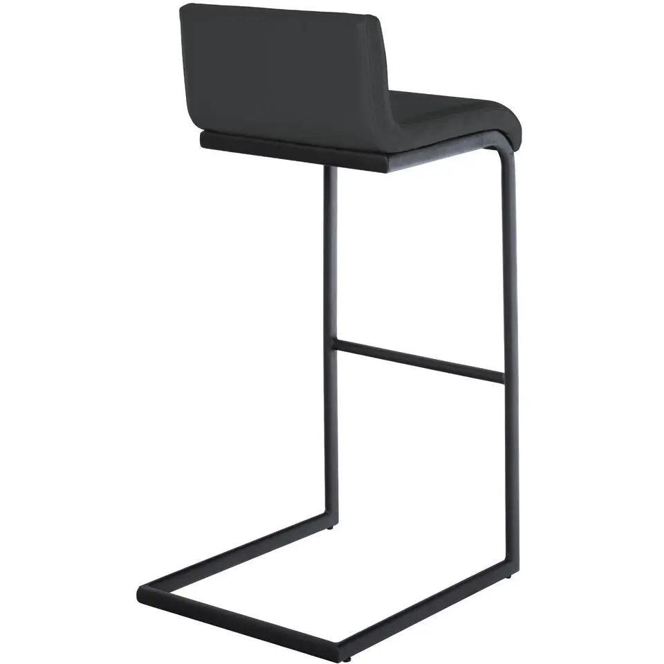 CLP Barkruk Newport zwart Frame - Kunstleer - donkergrijs
