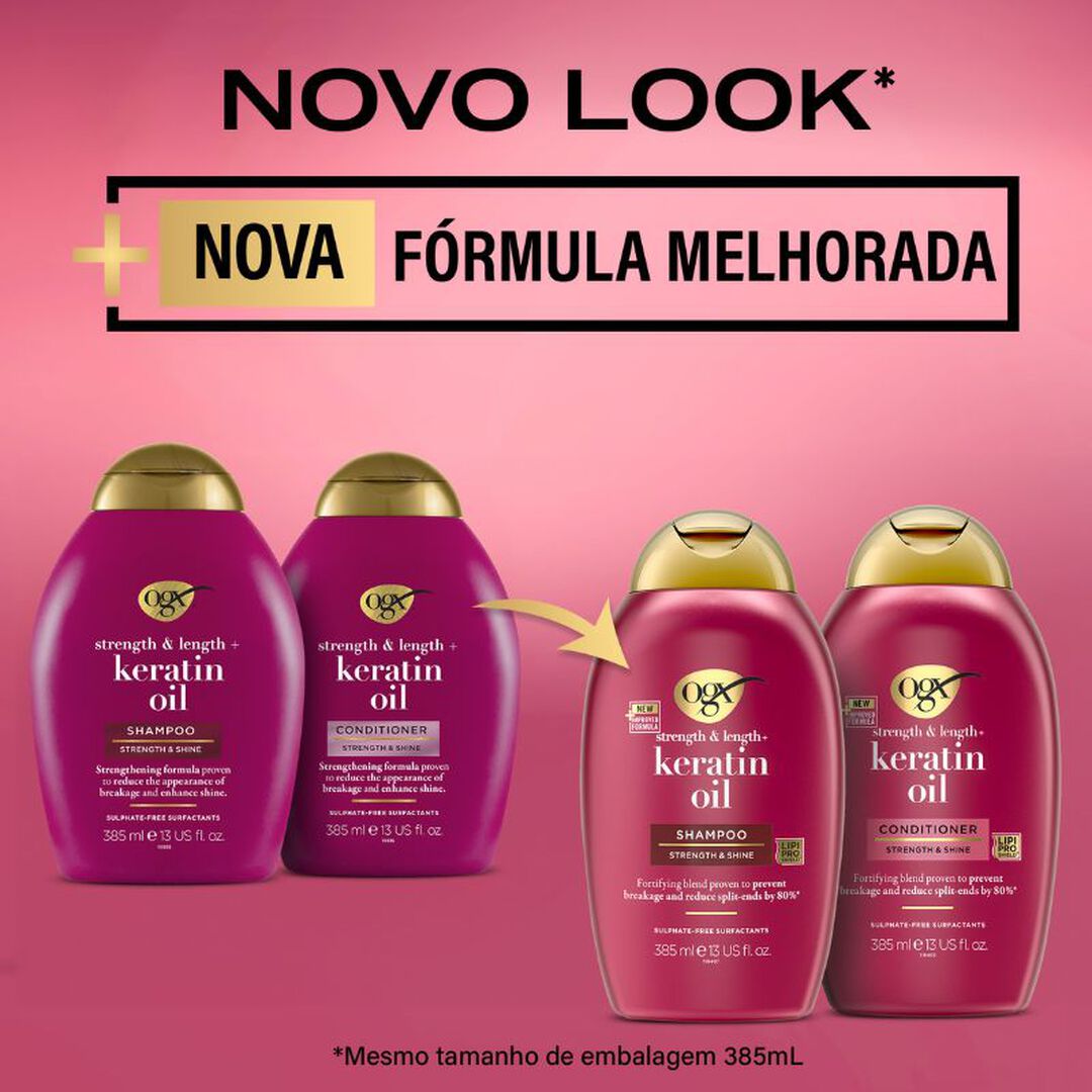 OGX Keratin Oil Champô Fortificante Óleo de Queratina - 385ml