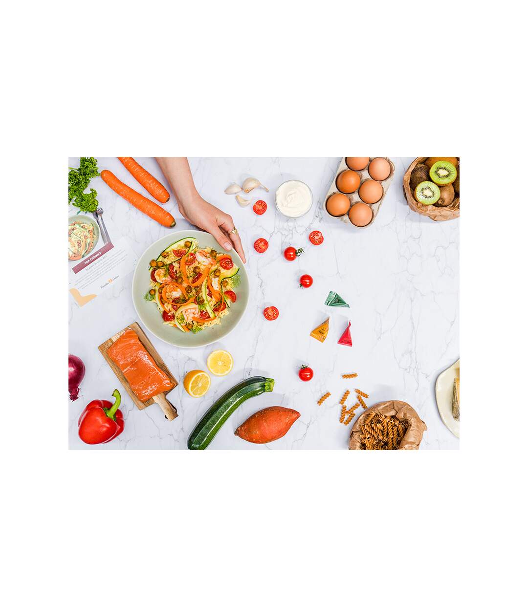 Panier à cuisiner Recettes et Cabas pour 2 personnes avec 3 délicieuses recettes - SMARTBOX - Coffret Cadeau Gastronomie