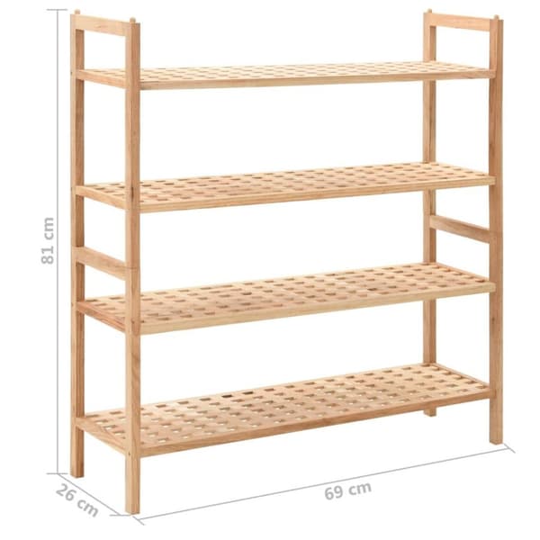 vidaXL Skohylle heltre valnøtt 69x26x81 cm