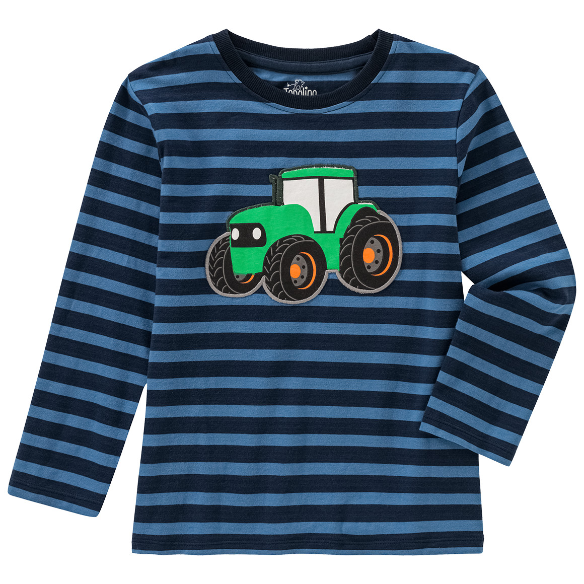 Topolino Jungen Langarmshirt mit Traktor-Applikation dunkelblau / blau