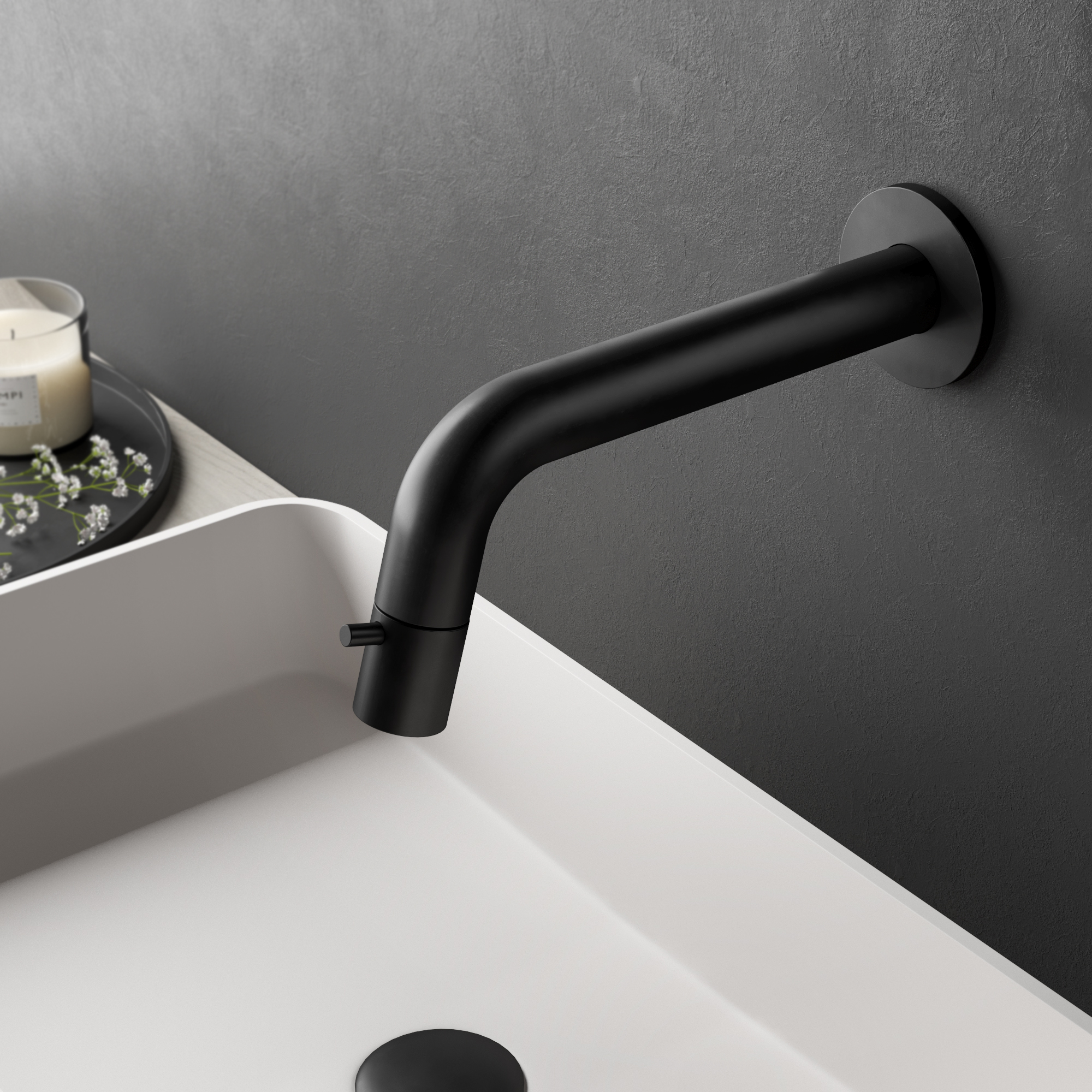 Hotbath Cobber inbouw fonteinkraan geborsteld zwart PVD