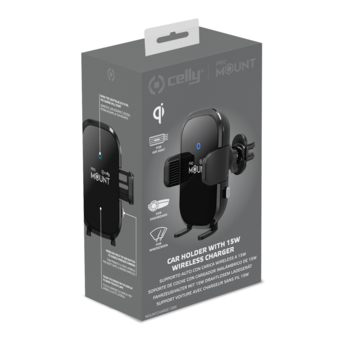 Celly draadloze telefoon oplader / houder MountCharge 15W BK
