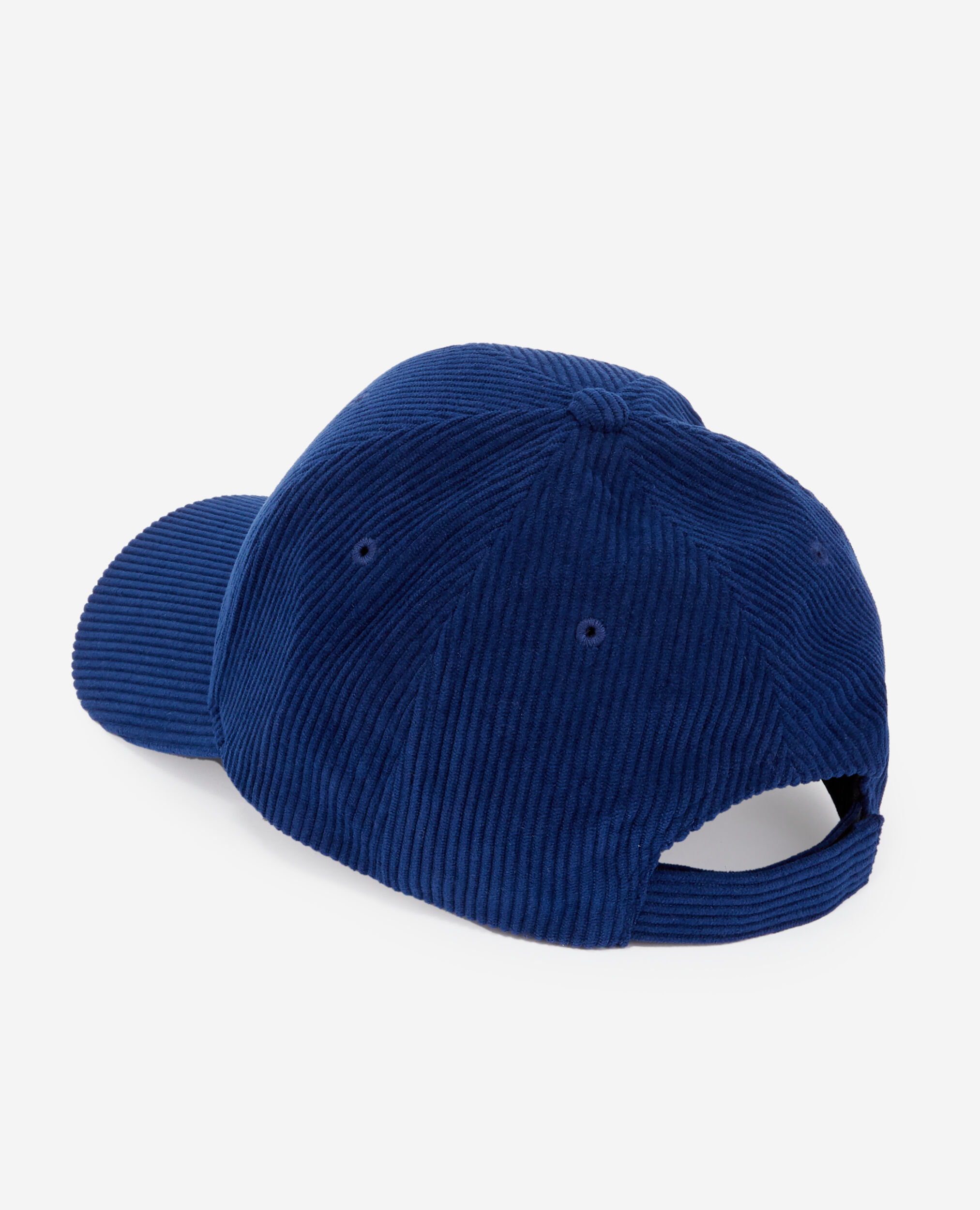 Casquette bleue en velours côtelé