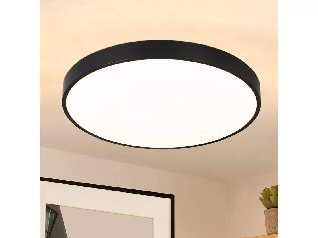 NETTLIFE plafonnier LED lampe de chambre lampe de cave noire lampe de salle de bain 12W IP44 lampe de cuisine lampe de couloir Ø21cm