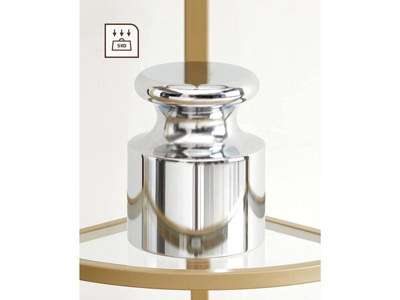 VASAGLE Regal Gold Eckregal mit 5 Ebenen