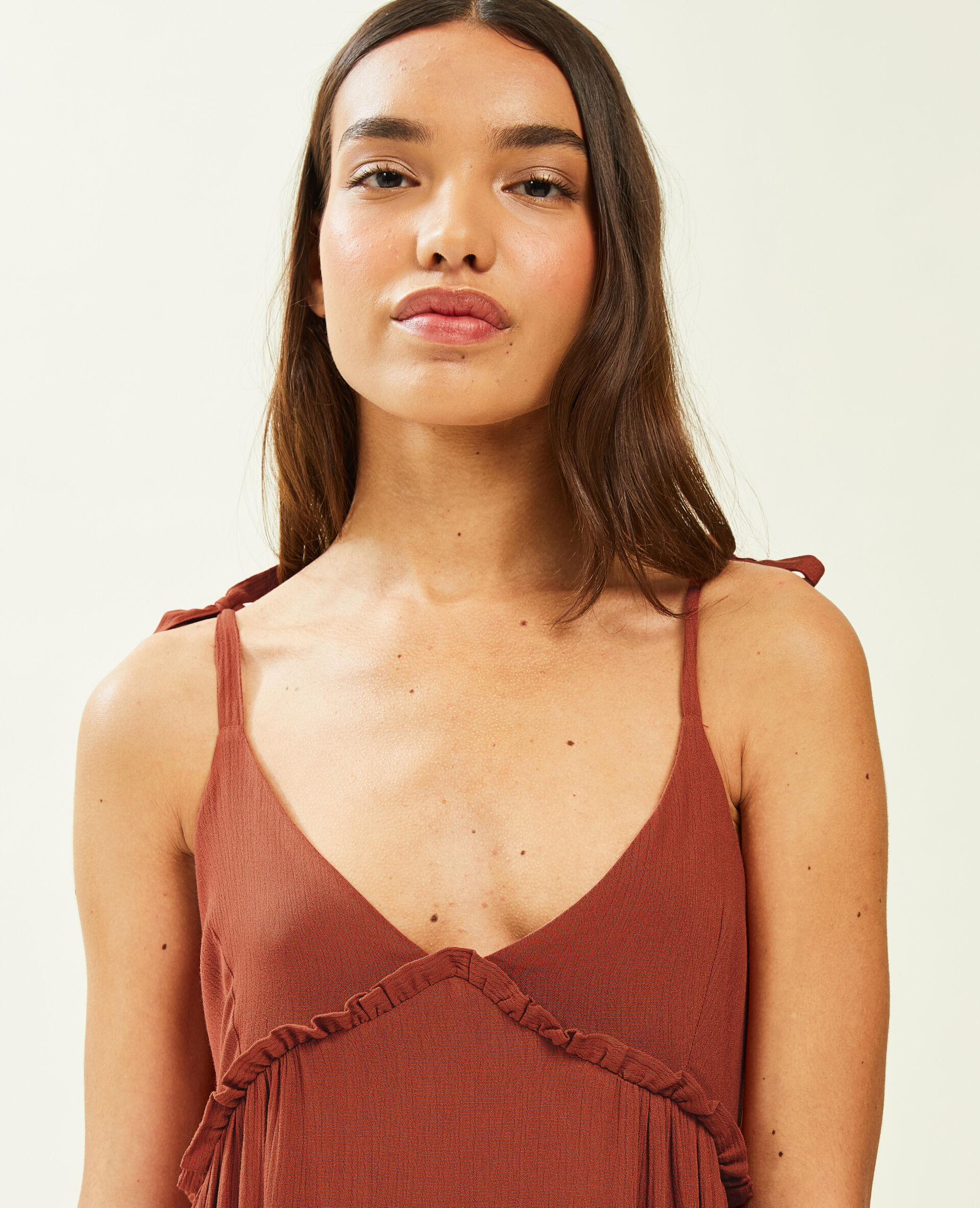 Robe longue triangle - Camel
