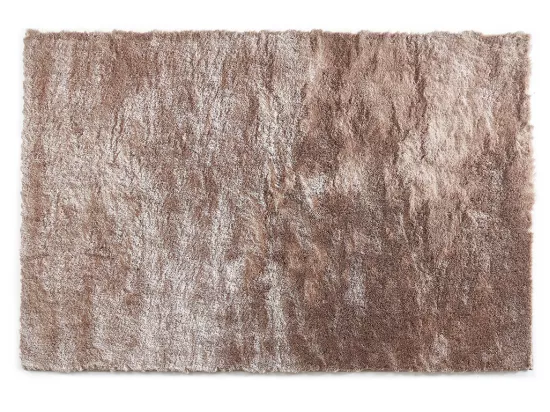 Tapis shaggy à poils longs ultra doux - 120 x 170 cm - Taupe reflet beige - DOLCE
