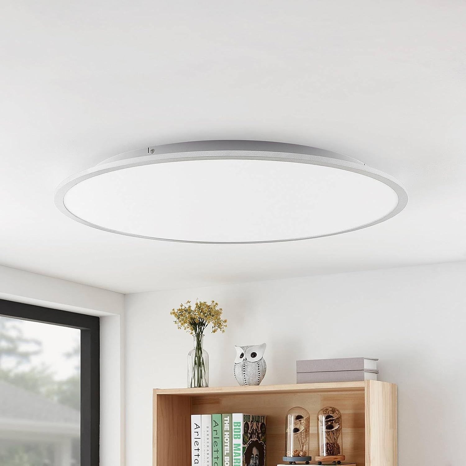 Lindby LED Deckenleuchte Narima (Modern) in Alu (1 flammig,) - Lampe Deckenlampe Küchenleuchte