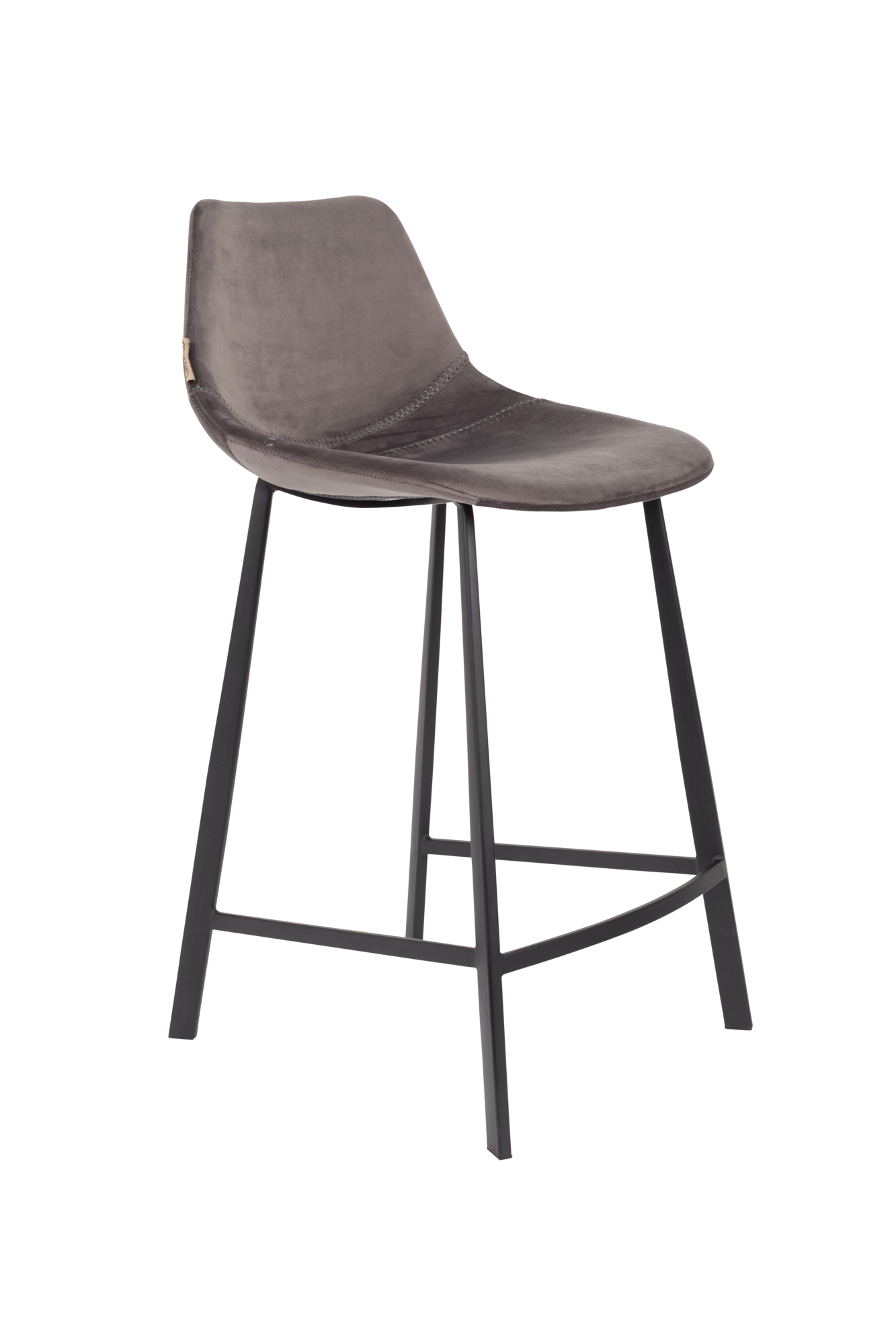 Barkruk Franky velvet (zithoogte 65 cm) grijs - set van 2