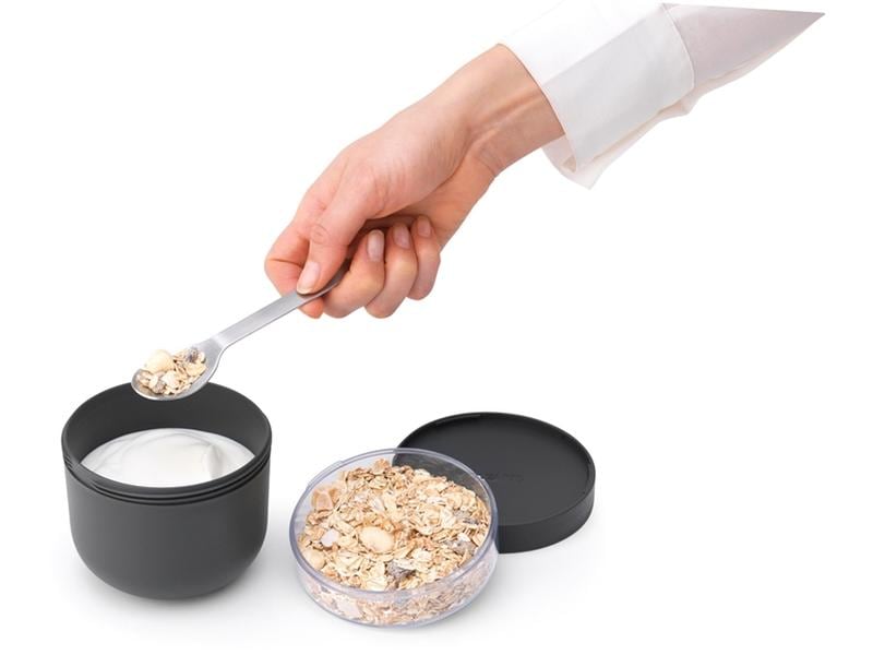 Brabantia Yoghurtbehälter Make & Take 500 ml, Dunkelgrau Müslibecher