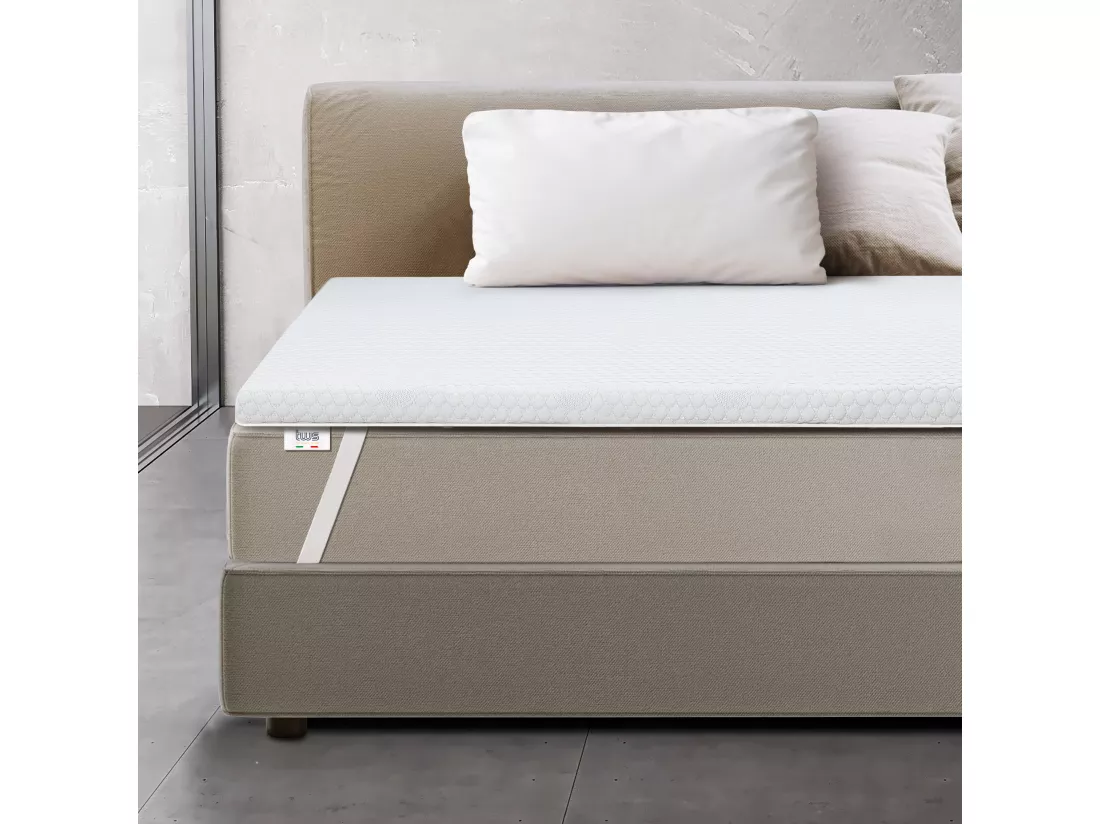 Surmatelas en mousse à mémoire de forme pour matelas double XXL | Surmatelas de 6 cm | Surmatelas déhoussable | Antibactérien et antifongique | 200 x 200
