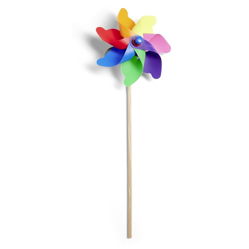 Moulin à vent Ø20xH60cm bois et plastique multicolore