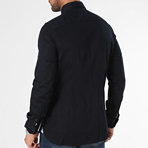 Chemise Manches Longues Flex Dobby 9970 Bleu Marine