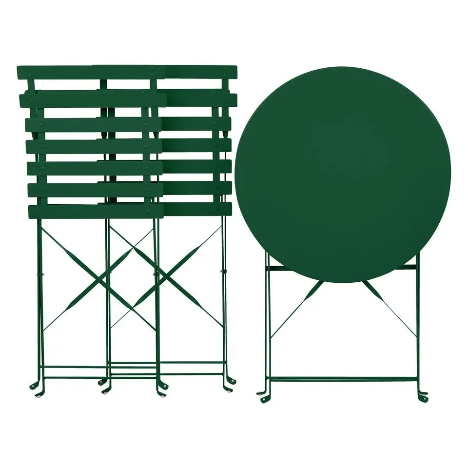 FIORI - Bistroset voor 2 - Donkergroen - Staal