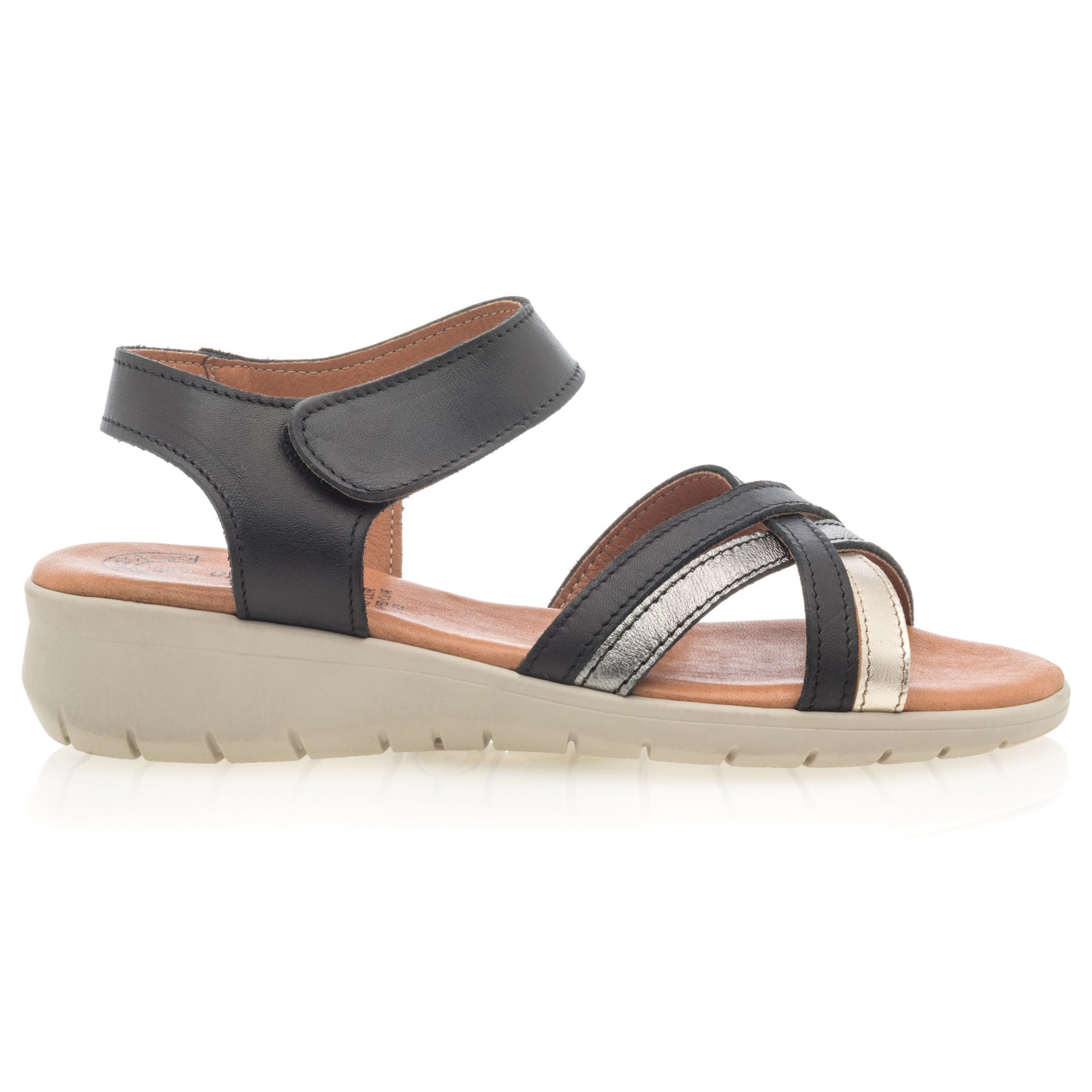 Sandales Femme en cuir noir