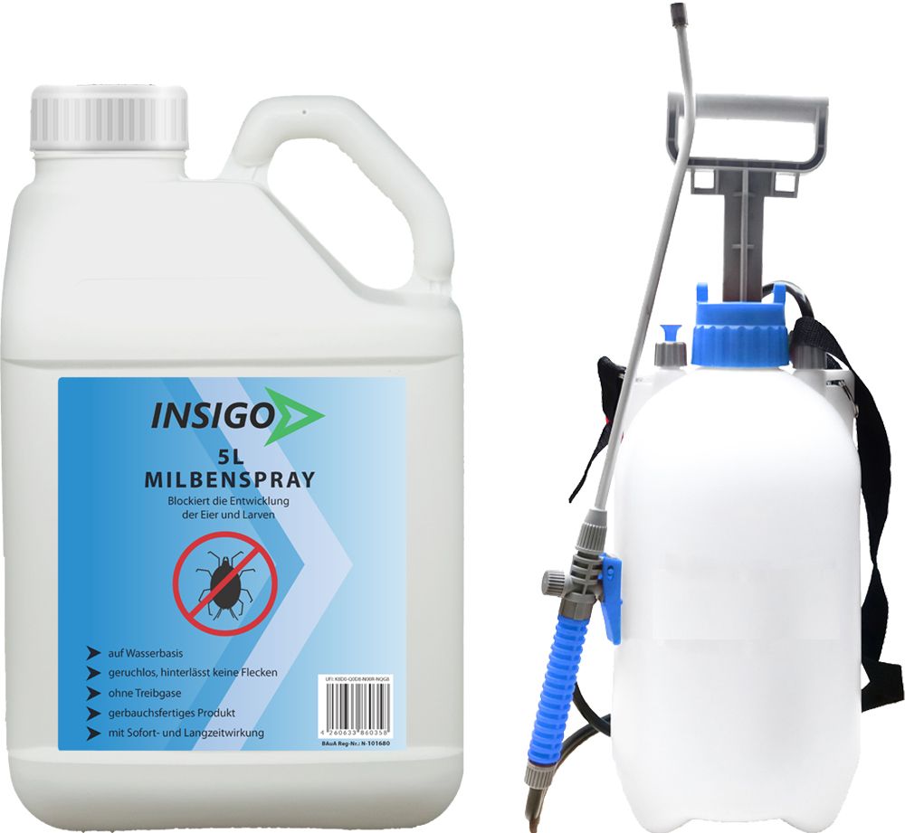 INSIGO Milbenspray mit 5L Drucksprüher