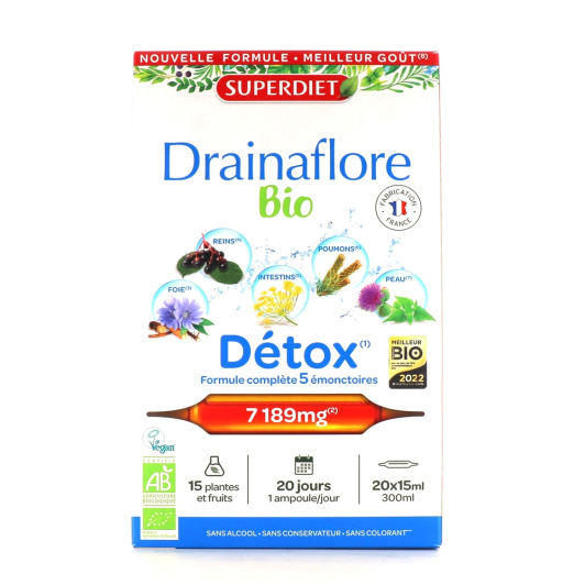 Superdiet Drainaflore Bio - Cure détox 20 jours