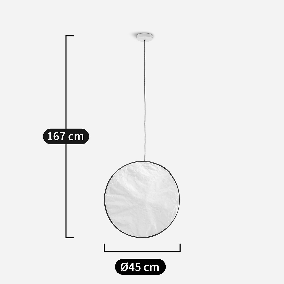 OTTO STUDIO PARA AM.PM<br>Luminária pendente Tyvek®, Ø 45 cm, Moon