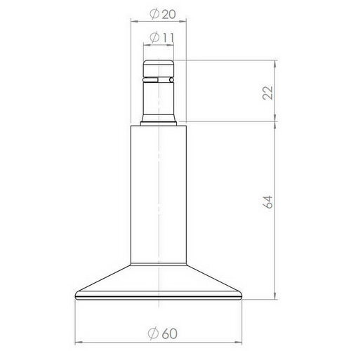 Stuhlgleiter 5x STAND 11mm/65mm Metall, Kunststoff hjh OFFICE