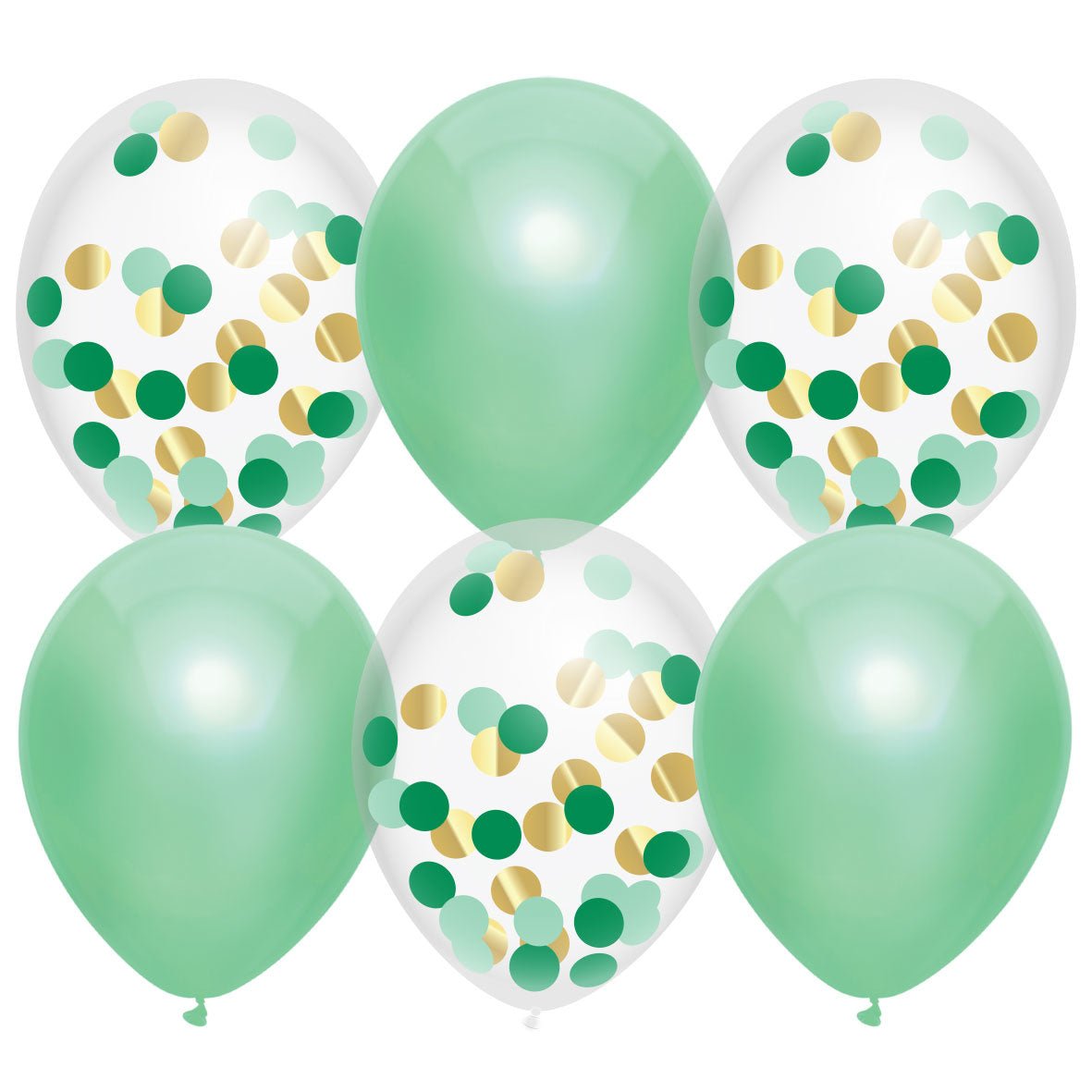 Ballonnen Confetti Mint 30cm 6st