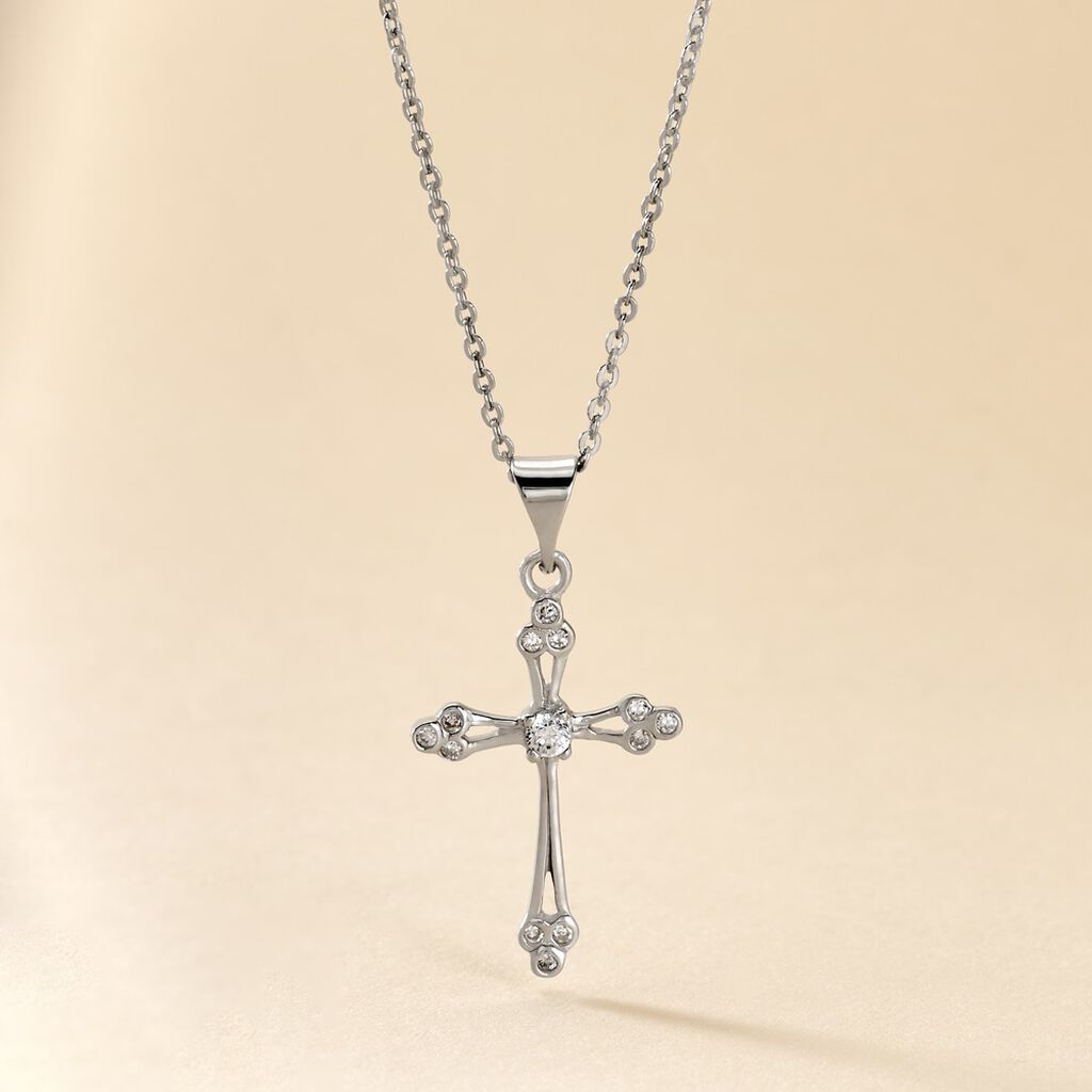 Collier Medusa Argent Blanc Oxyde De Zirconium
