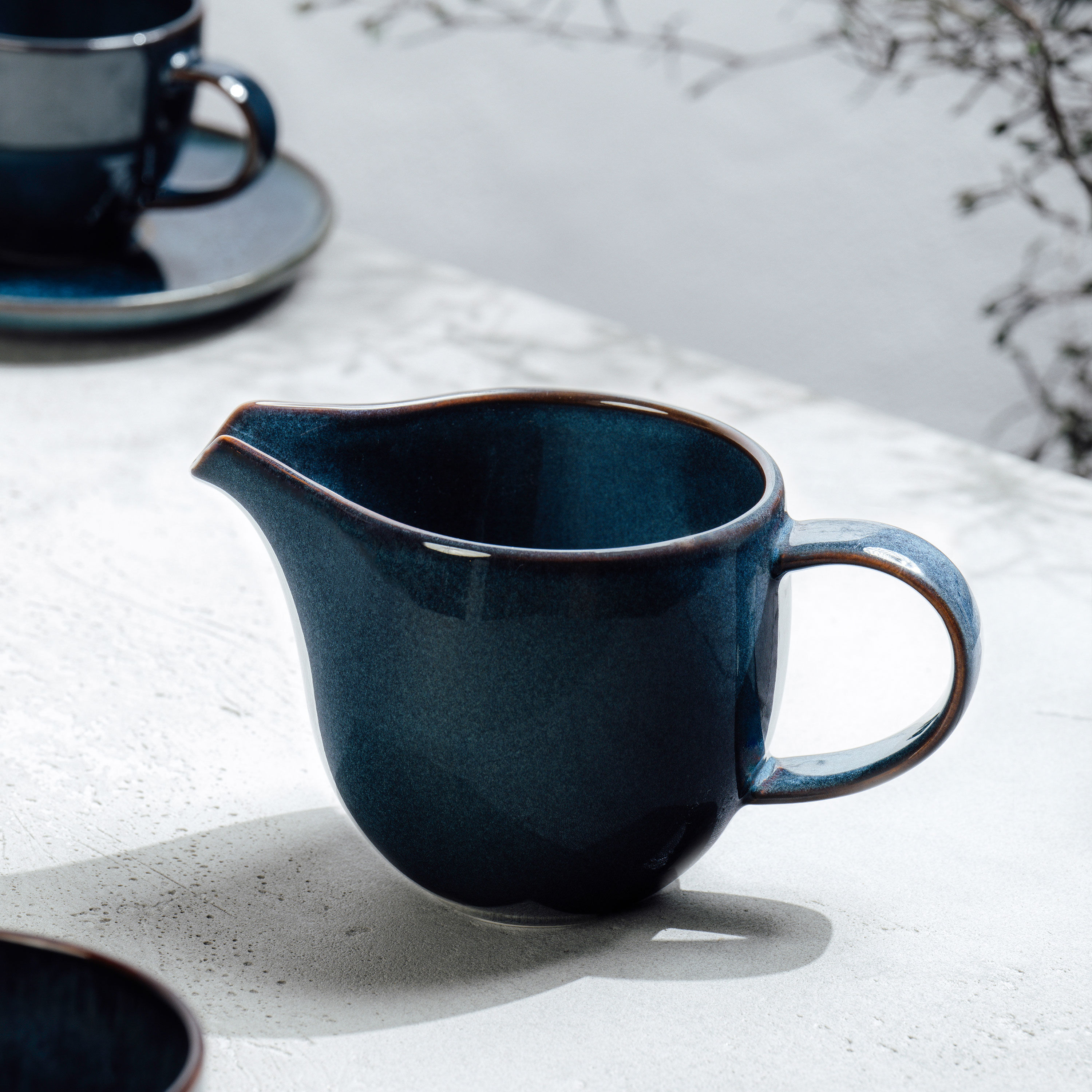 Crafted Creamer Blue, 6.8 oz, Premium Porcelain