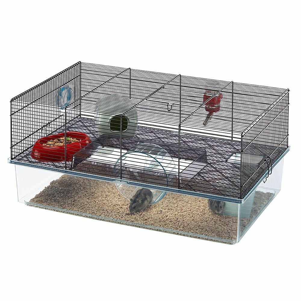 Ferplast cage pour hamsters favola, maisonnette pour petits rongeurs, plastique robuste et métal, 2 étages, accessoires inclus