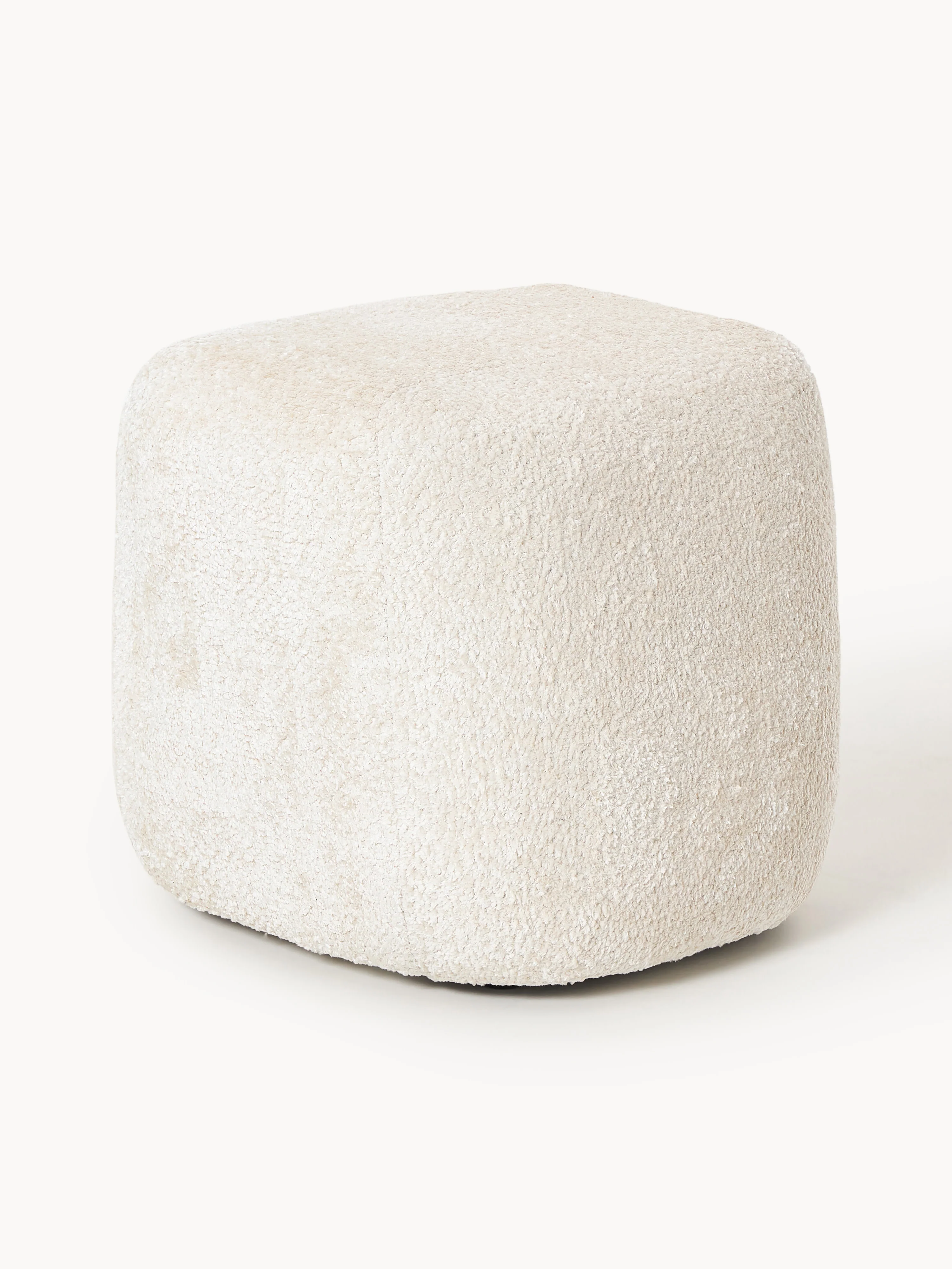 Hoge teddy bouclé poef Wolke