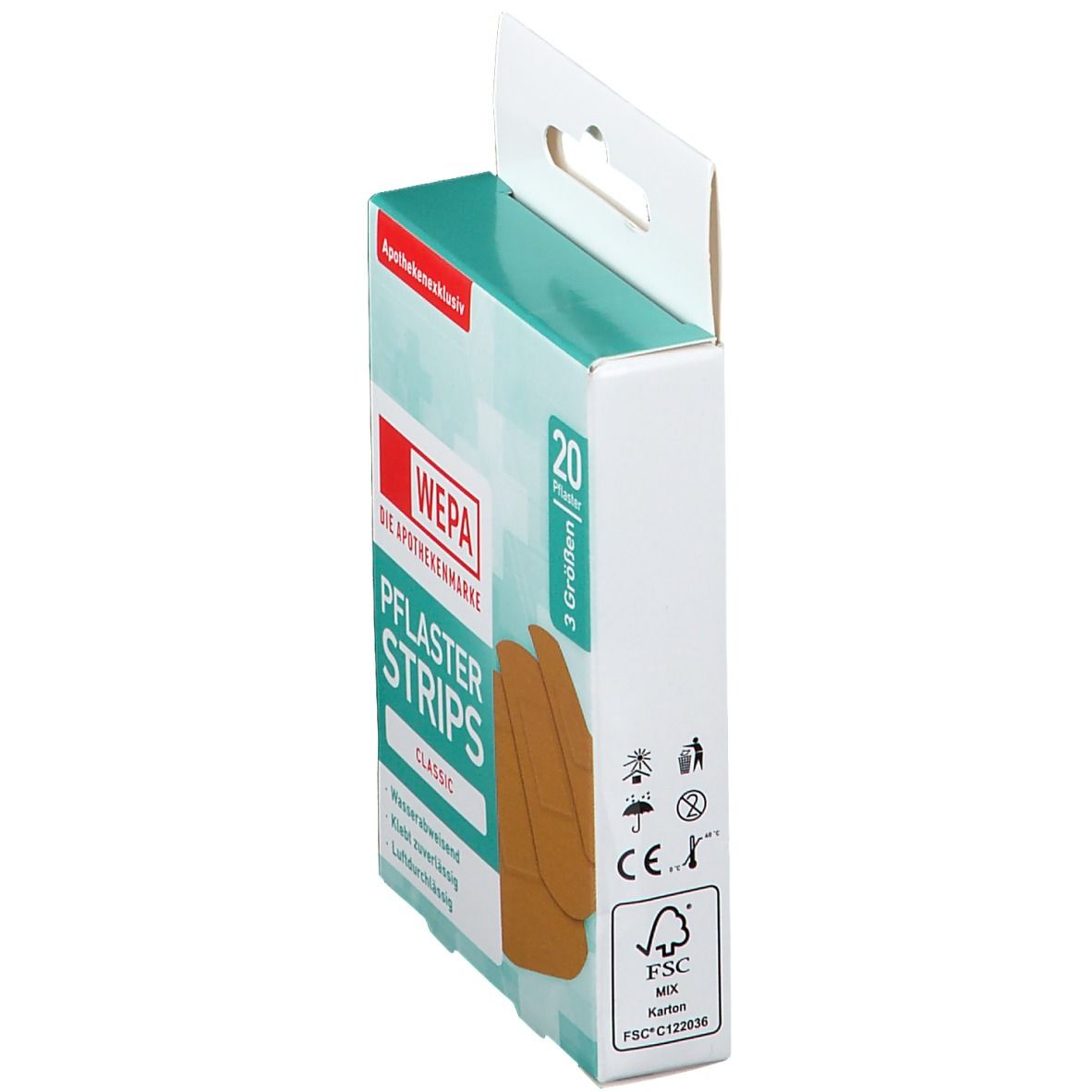 WEPA Pflaster Strips Classic wasserabweisend 3 Größen