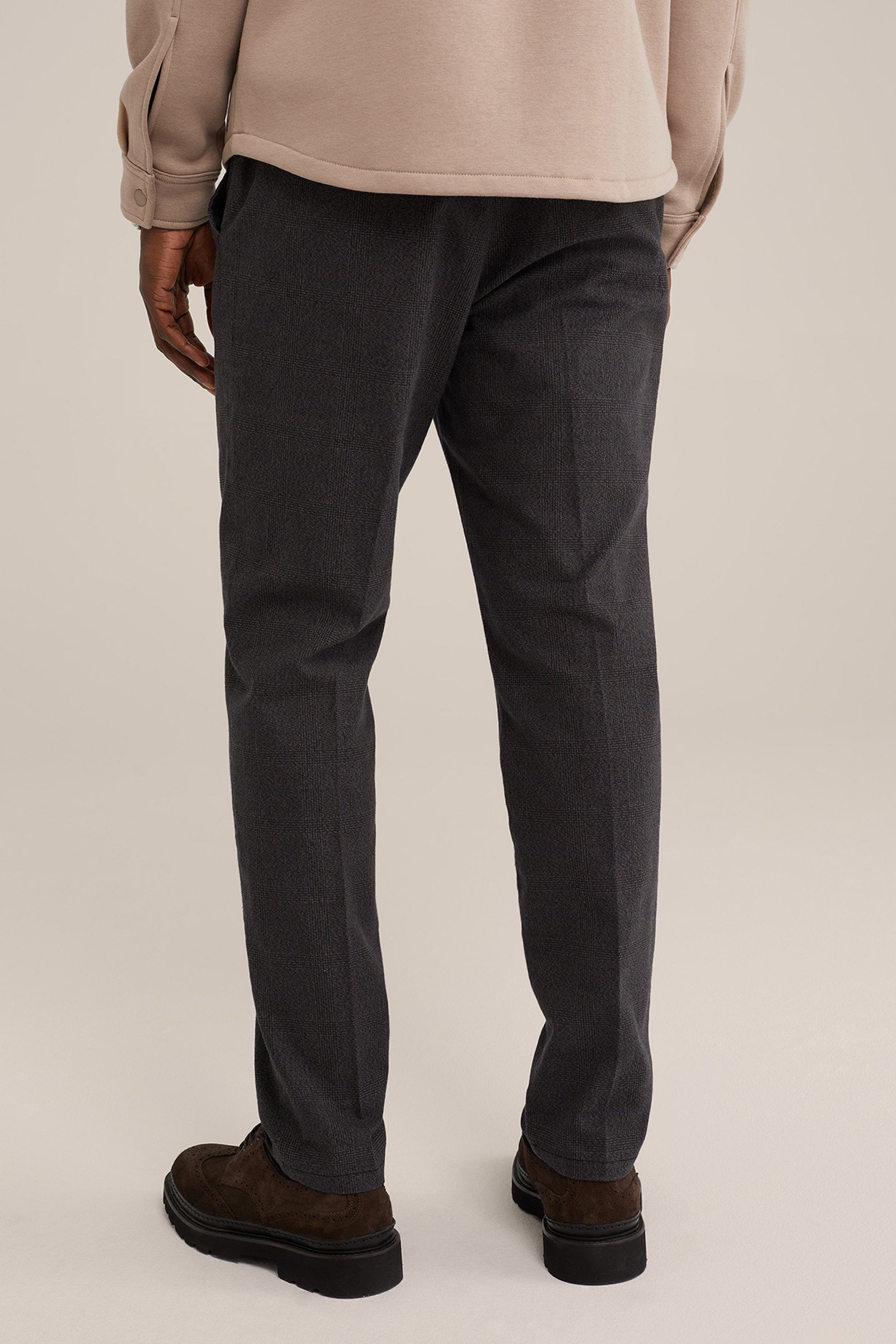tapered fit pantalon met dessin WE Fashion Zwart