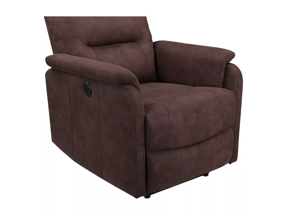 Coullon | Fauteuil de relaxation avec fonction électrique en microfibre marron foncé
