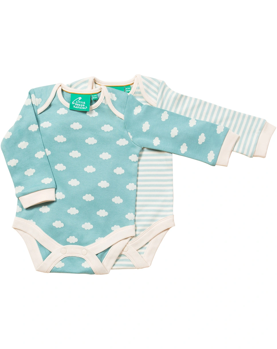 Langarmbody FLUFFY CLOUD 2er-Pack in blau