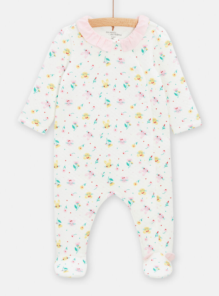 Grenouillère fantaisie en tubique pour bébé fille