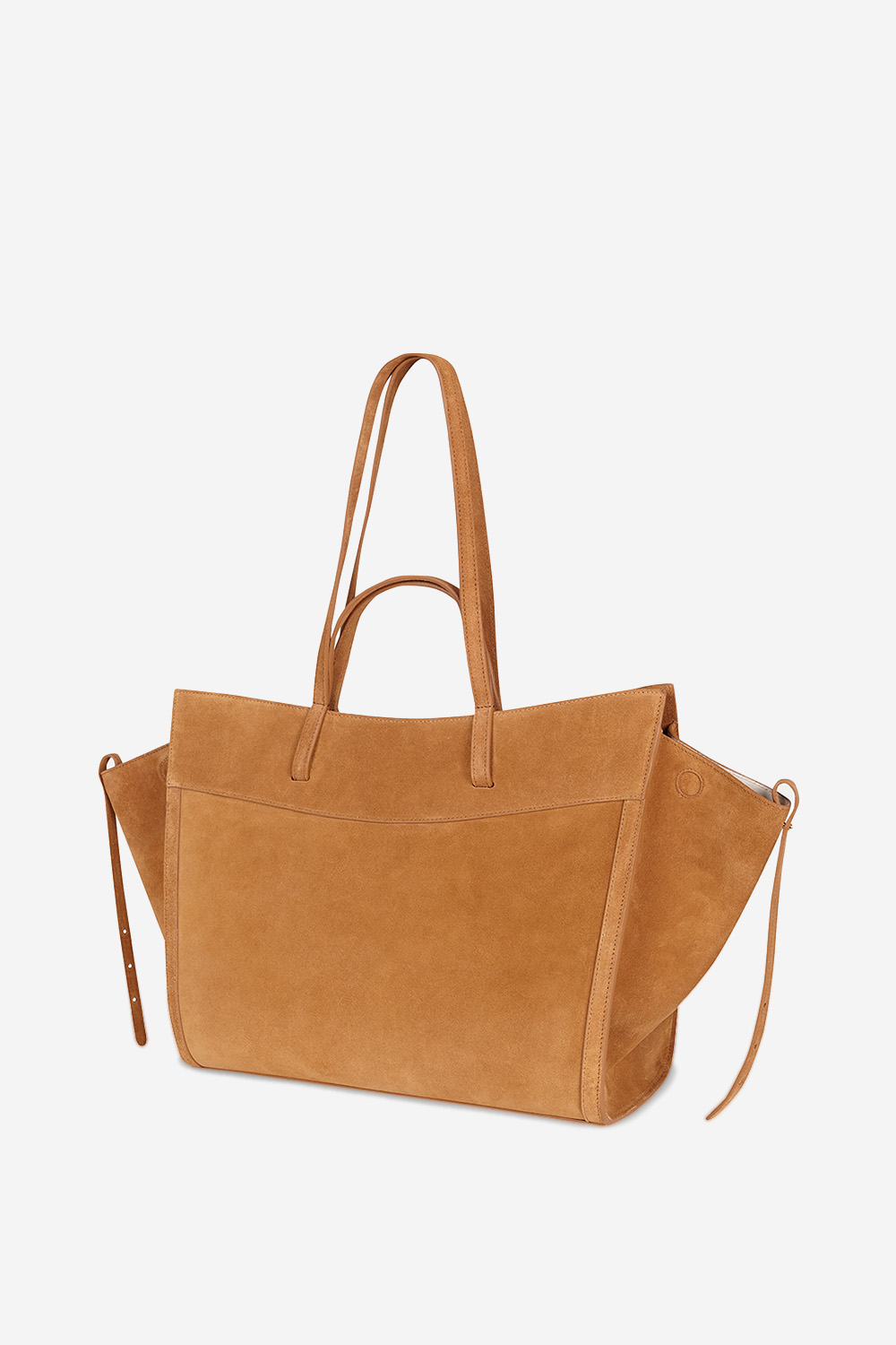 Shopping suede shoulder bag