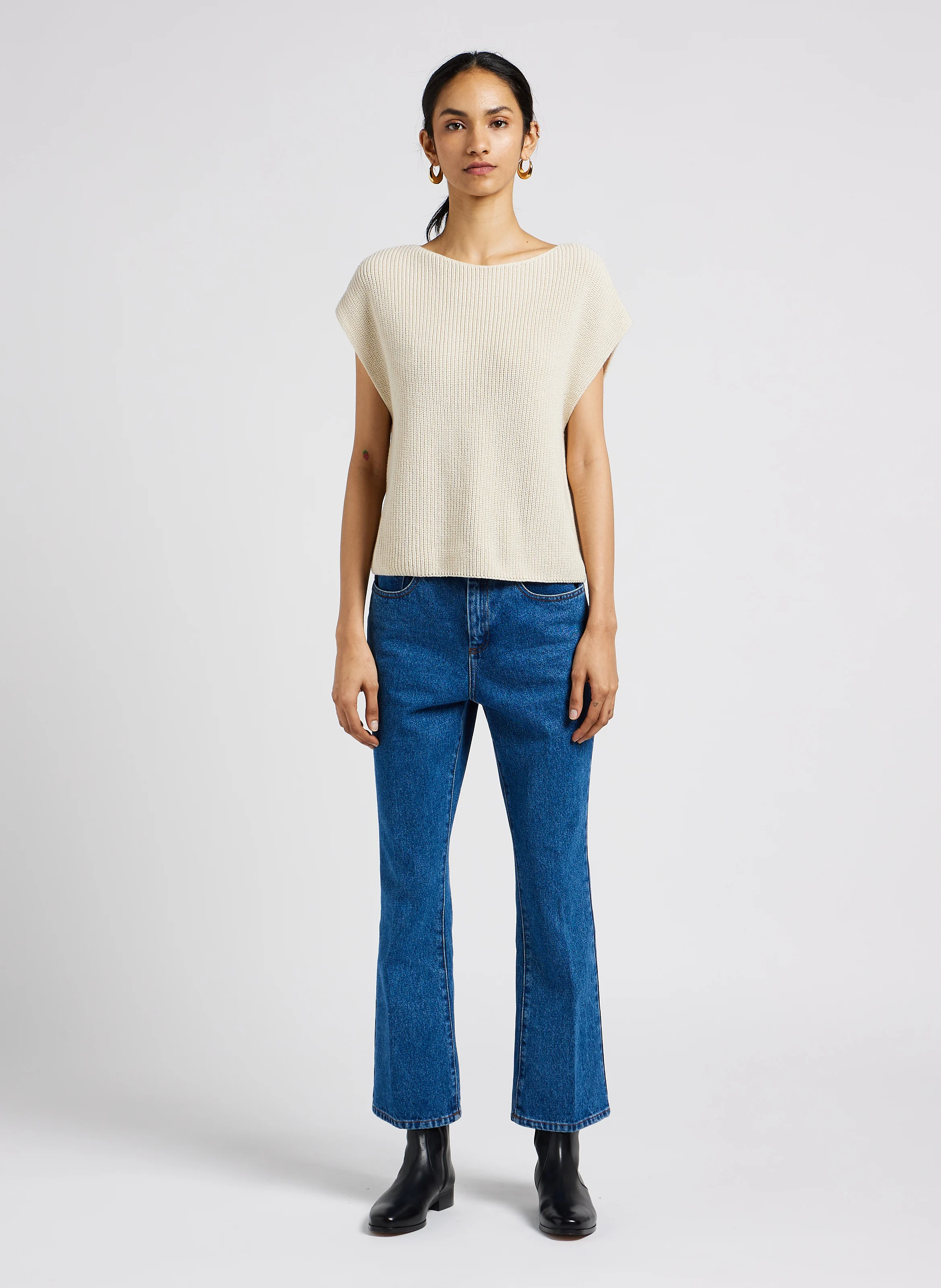 FRANCISCO - Jean flare en coton | Bleu