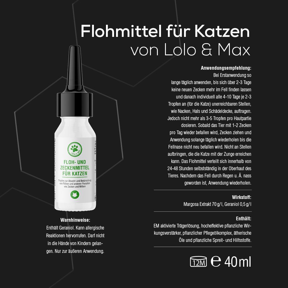 Lolo & Max - Floh- und Zeckenmittel - Spot On für Katzen