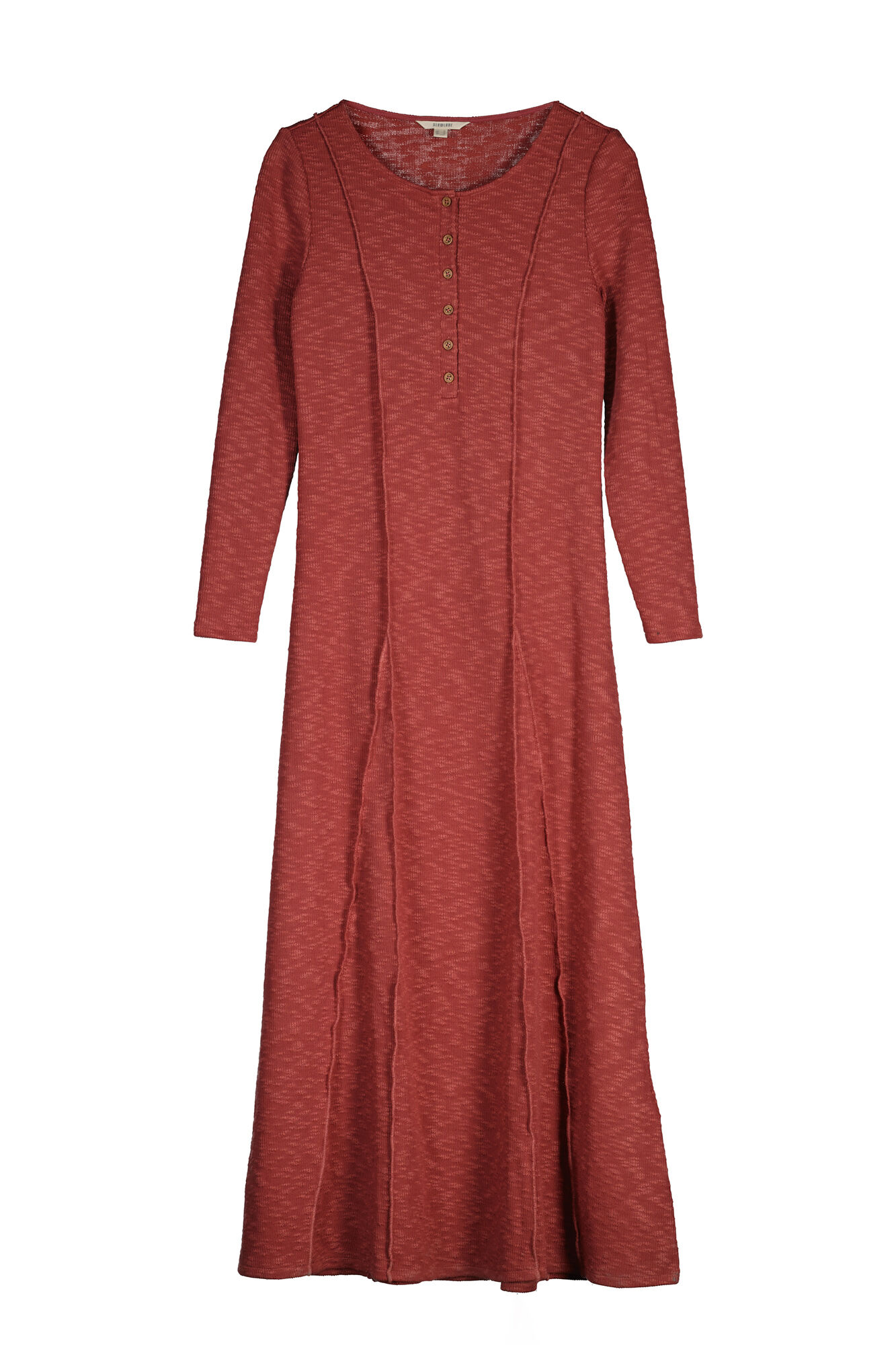 Vestido longo de tricô. - Laranja