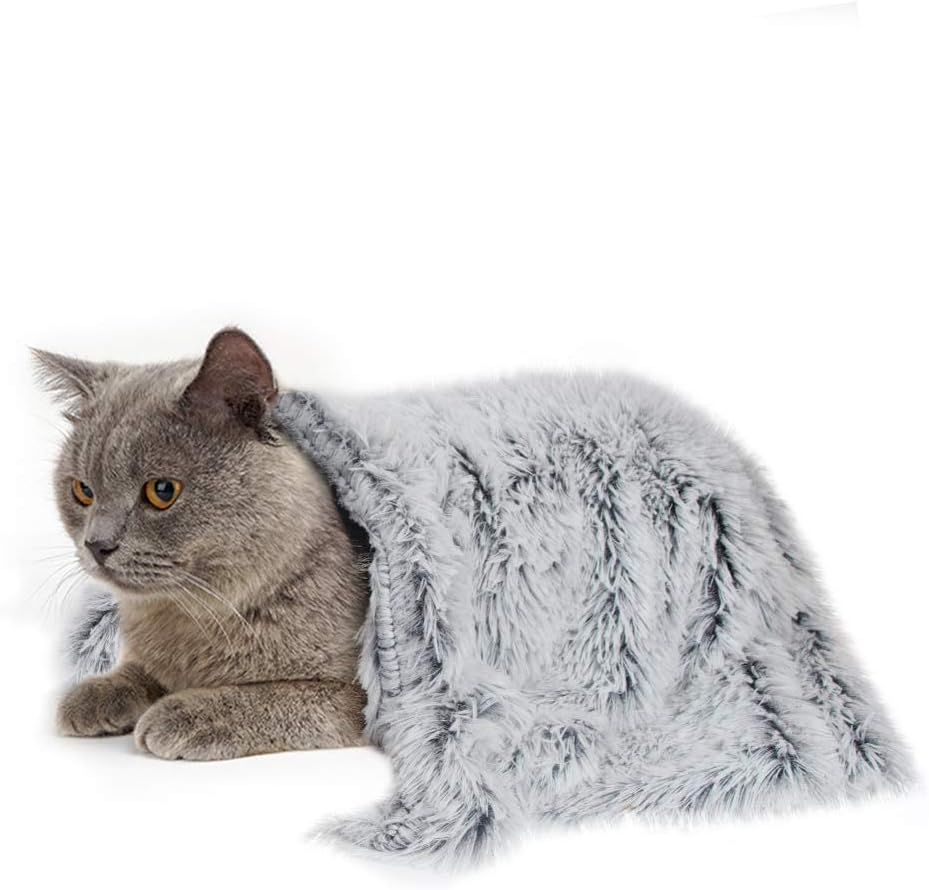 (100x75cm) Gemütliche Haustier Kuschel Decke für Hunde / Katzen - Dunkelgrau