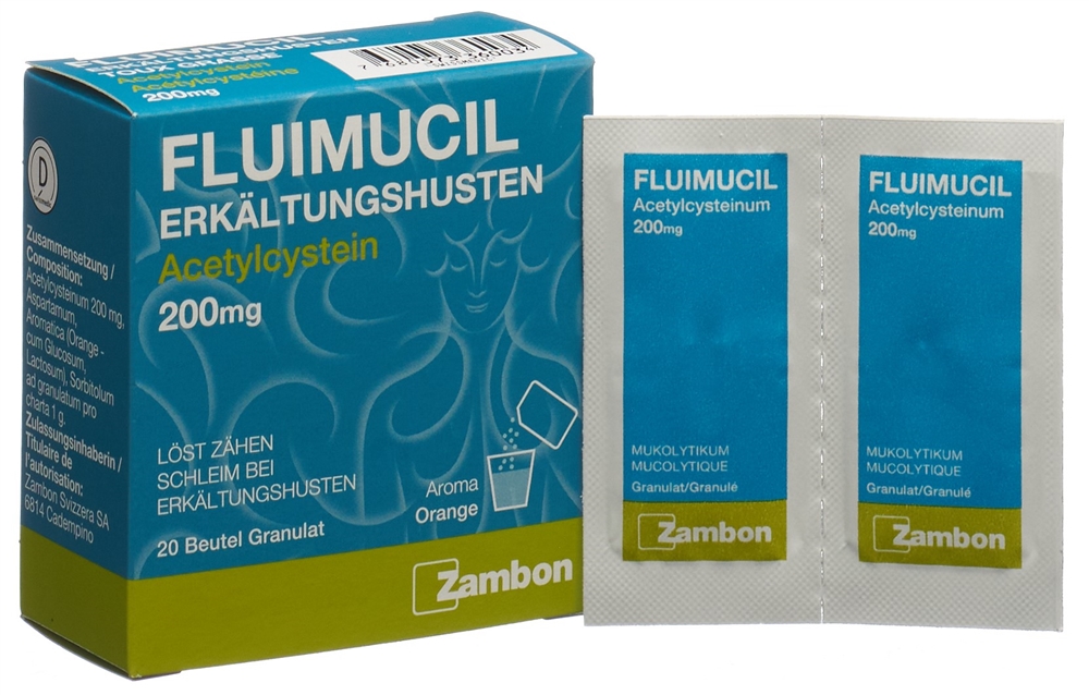 FLUIMUCIL Erkältungshusten Gran 200 mg Btl 20 Stk