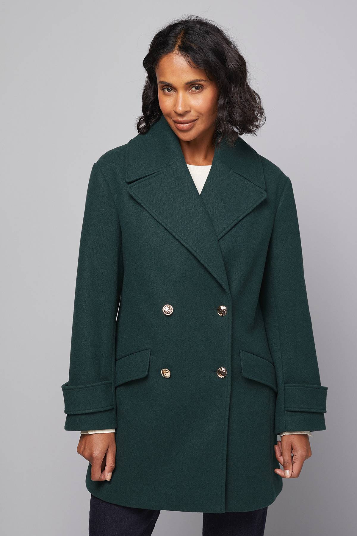 Wallis Manteau Mi-Long à Double Boutonnage