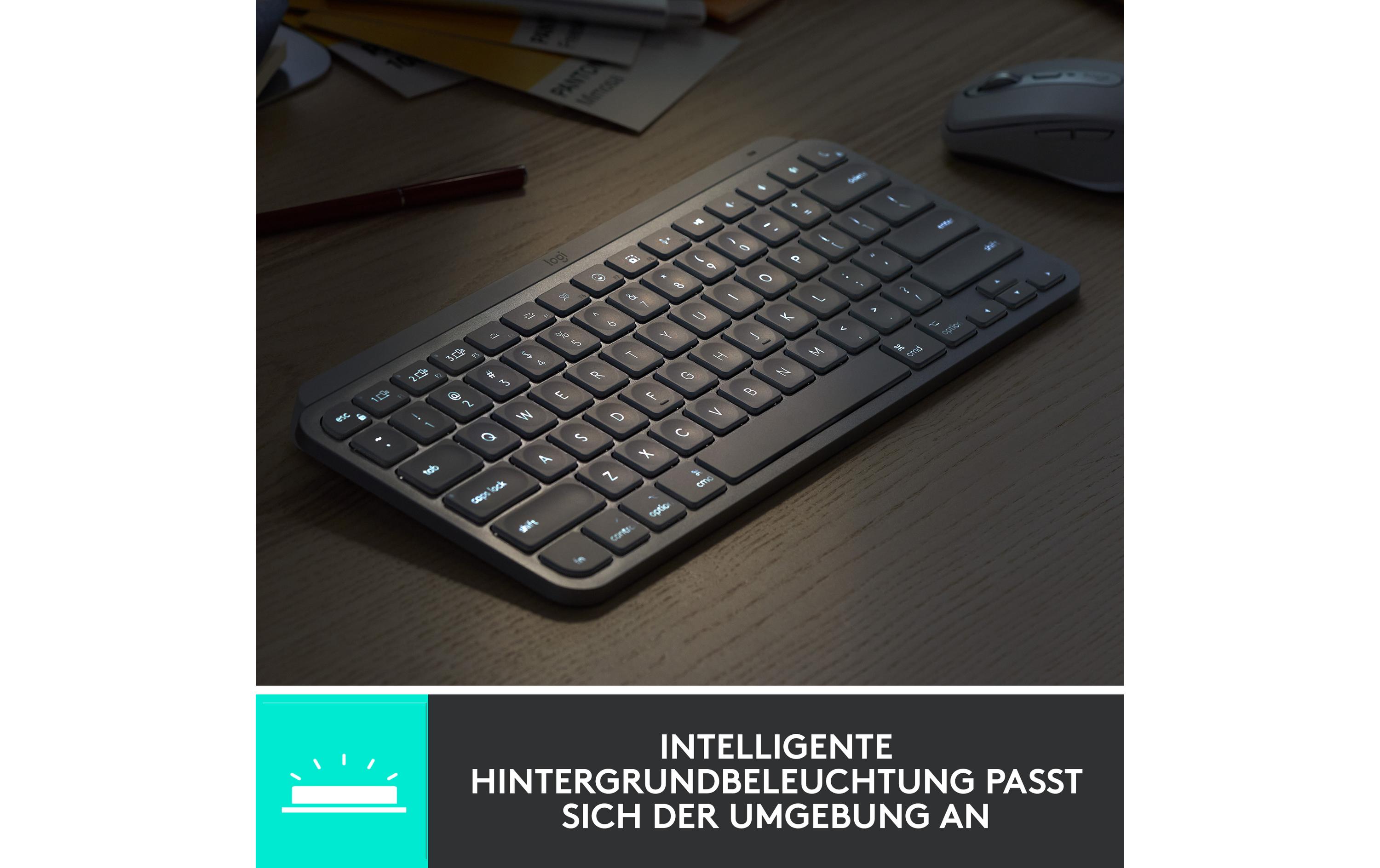 Tastatur MX Keys Mini for Business<br>Minimalistische kabellose Tastatur mit Tastenbeleuchtung und Logi Bolt Empfänger